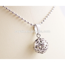 Cadeau coupé pour femmes Collier en argent sterling avec coeur creux sur crochets en forme de boule Colliers